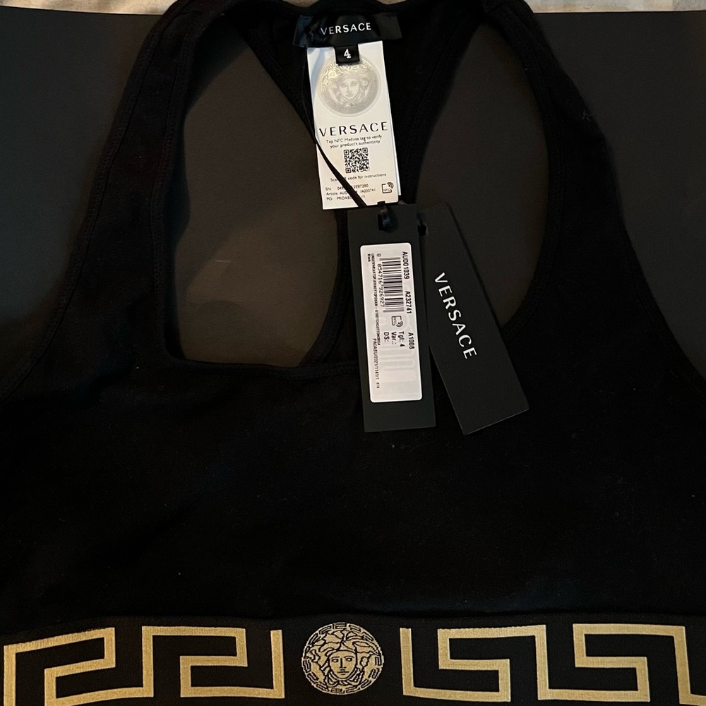 Versace Greca Border sports bra top